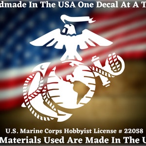 U.S. Marine Corps Eagle Globe and Anchor Die Cut Vinyl Decal Bumper Sticker USMC Made In The USA USA Seller