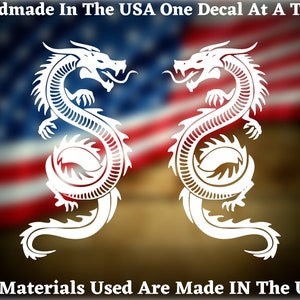 Dragons Mythical Tribal Fantasy Set of 2 Car Truck Van Window or Bumper Sticker Vinyl Decal USA Seller Made In America