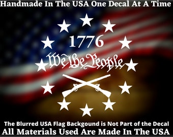 We The People 1776 Circle Of Stars 2nd Amendment Car Truck Van Window or Bumper Sticker Vinyl Decal USA Seller