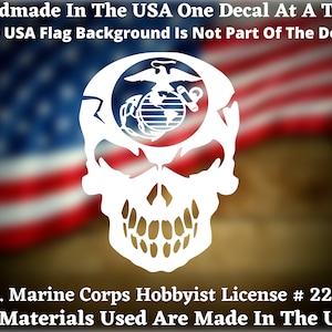 Marine Corps Eagle Globe & Anchor Scourge Skull Decal, Semper Fi, USMC Die Cut Vinyl Decal Bumper Sticker Made In The USA