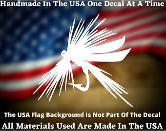 Fly Fishing Decal, Fly Vinyl Decal, Fly Fishing Viny Sticker, Fly Fishing Window Decal, Fly Fishing, Fly Fishing Gift Made In America