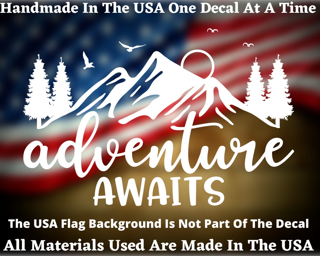 Adventure Awaits Vinyl Decal for Car Truck Van Window or Bumper Sticker ...