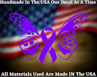 Cystic Fibrosis Awareness Butterfly Lungs Wall Car Window Laptop Vinyl Decal USA Seller Made In America Supports CF Foundation