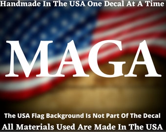 MAGA Die Cut Make America Great Again Donald Trump Vinyl Decal for Car, Truck, Window, Laptop, Bumper Sticker, Made In America