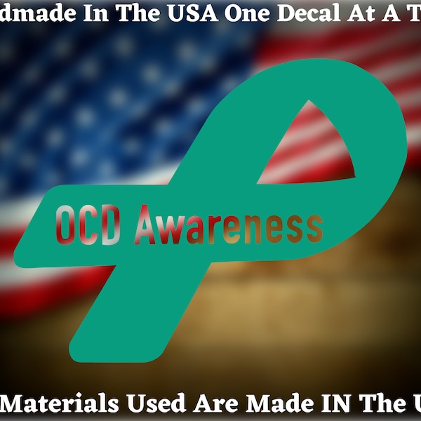 OCD Awareness Ribbon Car Window Laptop Vinyl Decal USA Seller Made In America