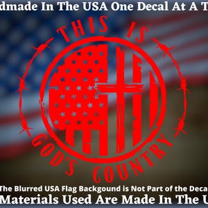 This Is Gods Country Vinyl Decal/Sticker, Religious Sticker, Christian Decal For Car Truck Van Window or Bumper Sticker Made In America