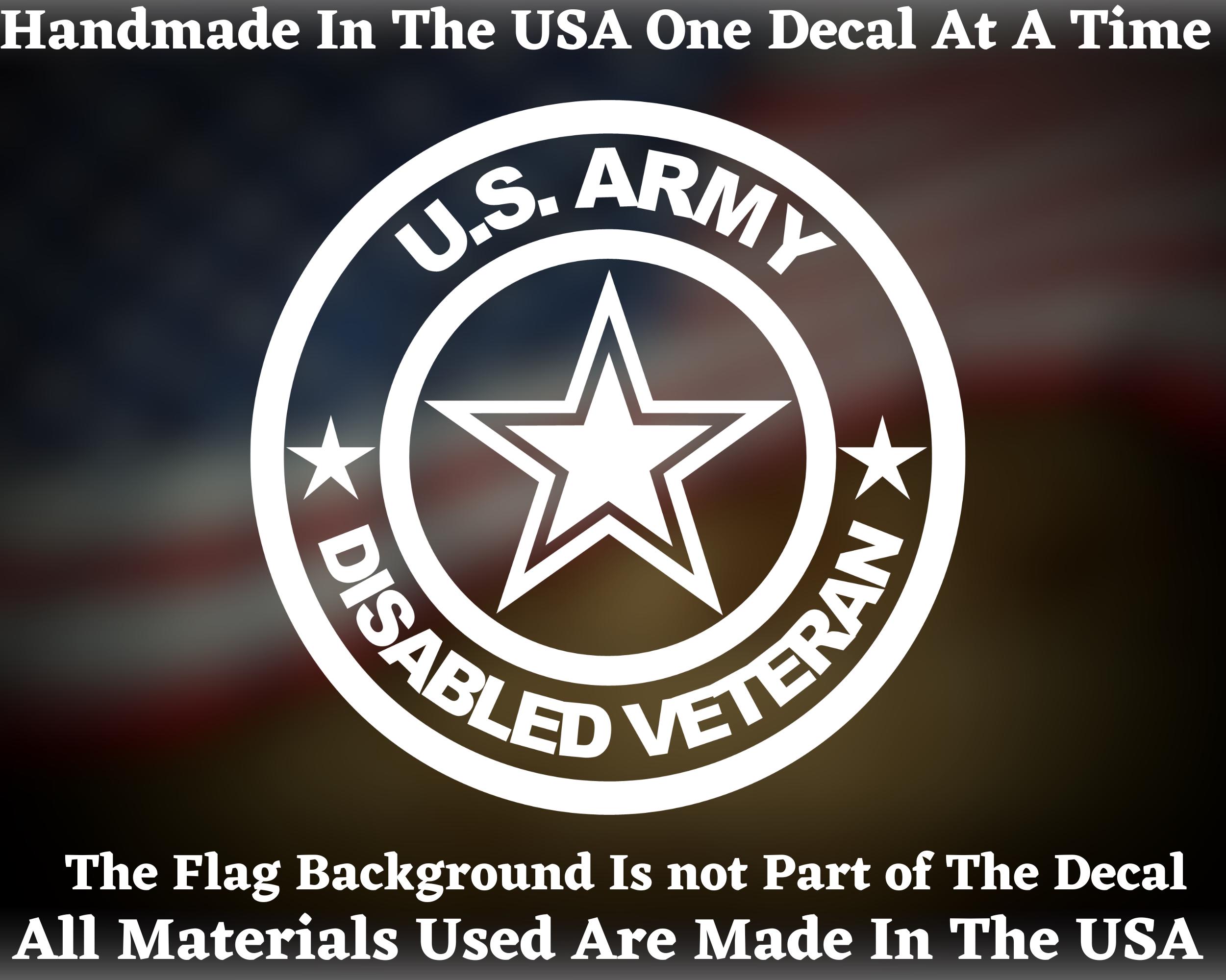 Wounded Veteran Sticker U.S. Army Disabled Veteran Vinyl Decal for Car Truck Van Window or ...