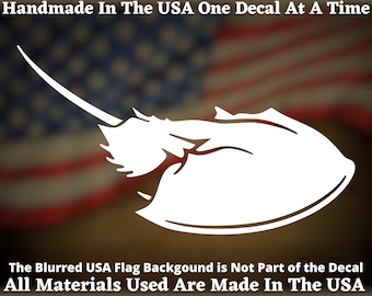 Horseshoe Crab Vinyl Decal | Bumper Sticker | Animal Gift | Beach Decor | USA Seller Made In America