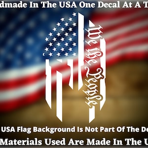 We The People Spartan Helmet Decal For Car Truck Bumper Sticker Vinyl Decal USA Seller