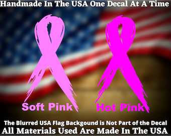 Pair Of Breast Cancer Awareness Ribbons Vinyl Decal For Car Window Laptop Vinyl Sticker Handmade In America Cancer Awareness Cancer Sucks