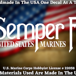 Semper Fi United States Marine Corps USMC Custom Car Truck Van Window or Bumper Sticker Vinyl Decal