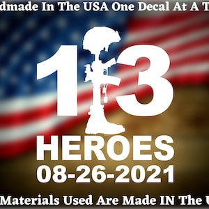 13 Heroes Die Cut Decal - Home Laptop Computer Truck Car Bumper Sticker Decal USA Seller