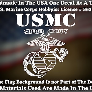 USMC Semper Fidelis Marine Corps Eagle Globe and Anchor Die Cut Vinyl Decal Bumper Sticker Made In The USA USA Seller