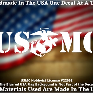 United States Marine Corps Eagle Globe Anchor Horizontal Vinyl Car Decal Decals USMC Semper Fi Bumper Sticker USA Seller