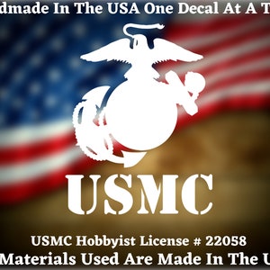 USMC U.S. Marine Corps Eagle Globe and Anchor EGA  Die Cut Vinyl Decal Bumper Sticker  Made In America
