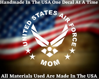 United States Air Force Mom Car Truck Van Window or Bumper Sticker Vinyl Decal USA Seller Made In America