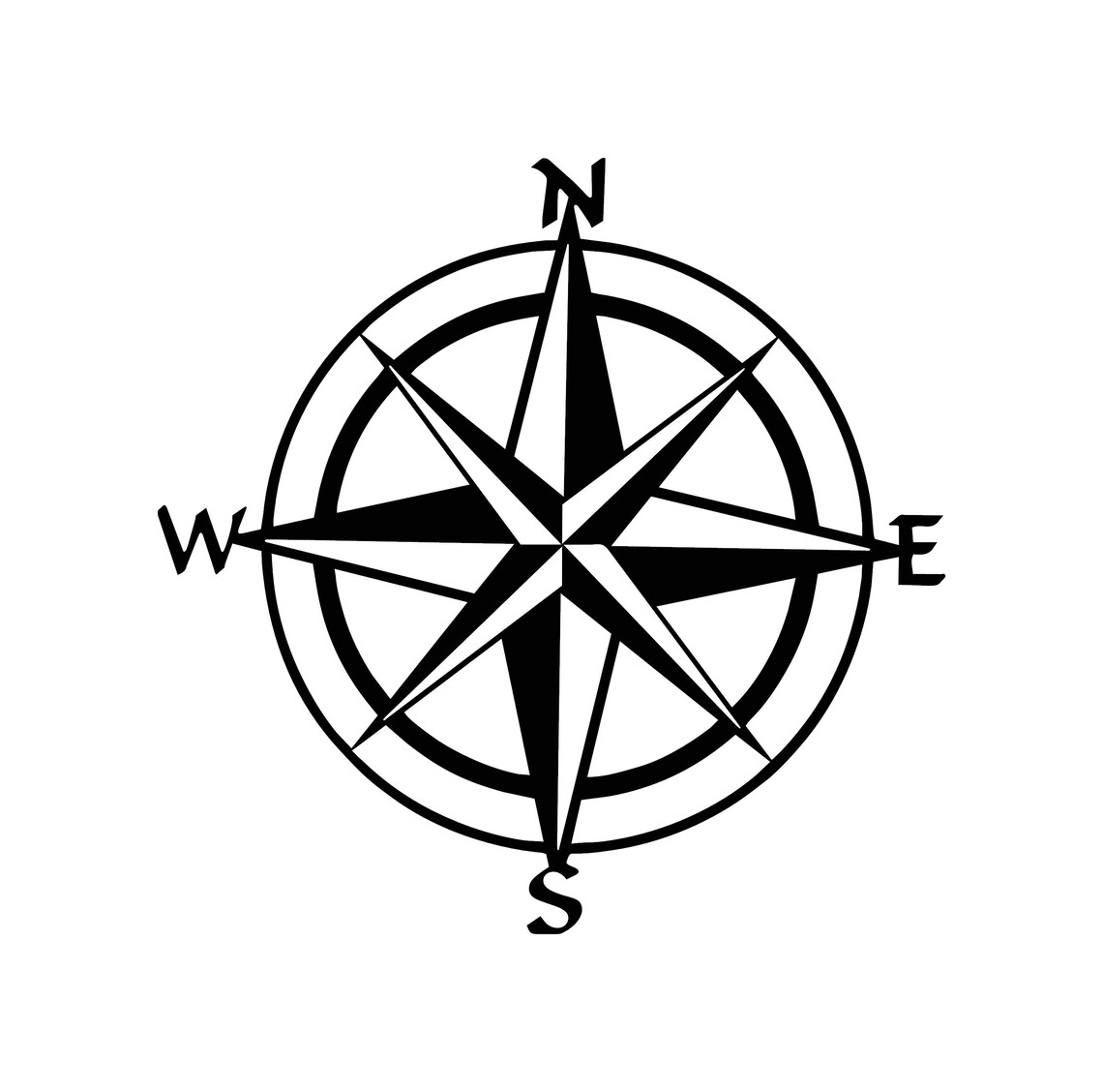 Compass Rose Car Truck Van Window or Bumper Sticker Vinyl Decal USA ...