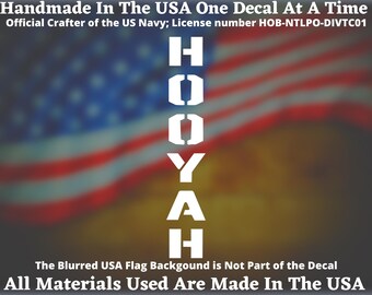 HOOYAH United States Navy  Vinyl Decal For Car Truck Van Window or Bumper Sticker, Navy Gift Handmade In America