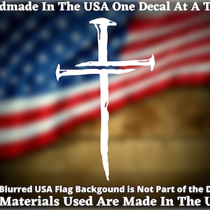 Christian Cross Three Nails Vinyl Decal/Sticker For Car Truck Van Window or Bumper Sticker USA Seller Made In America