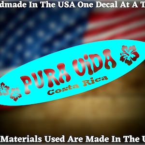 Pura Vida Costa Rica #2 Decal Bumper Sticker Tumbler Decal Computer Laptop Vinyl Decal USA Seller Made In America