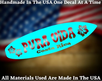 Pura Vida Costa Rica #2 Decal Bumper Sticker Tumbler Decal Computer Laptop Vinyl Decal USA Seller Made In America