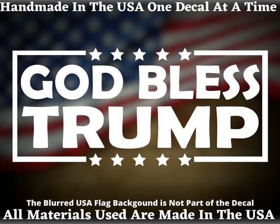Lot Of 6 'Thank You President Trump' Vinyl Decals – Red White Blue, 3.75x7.5 Inches