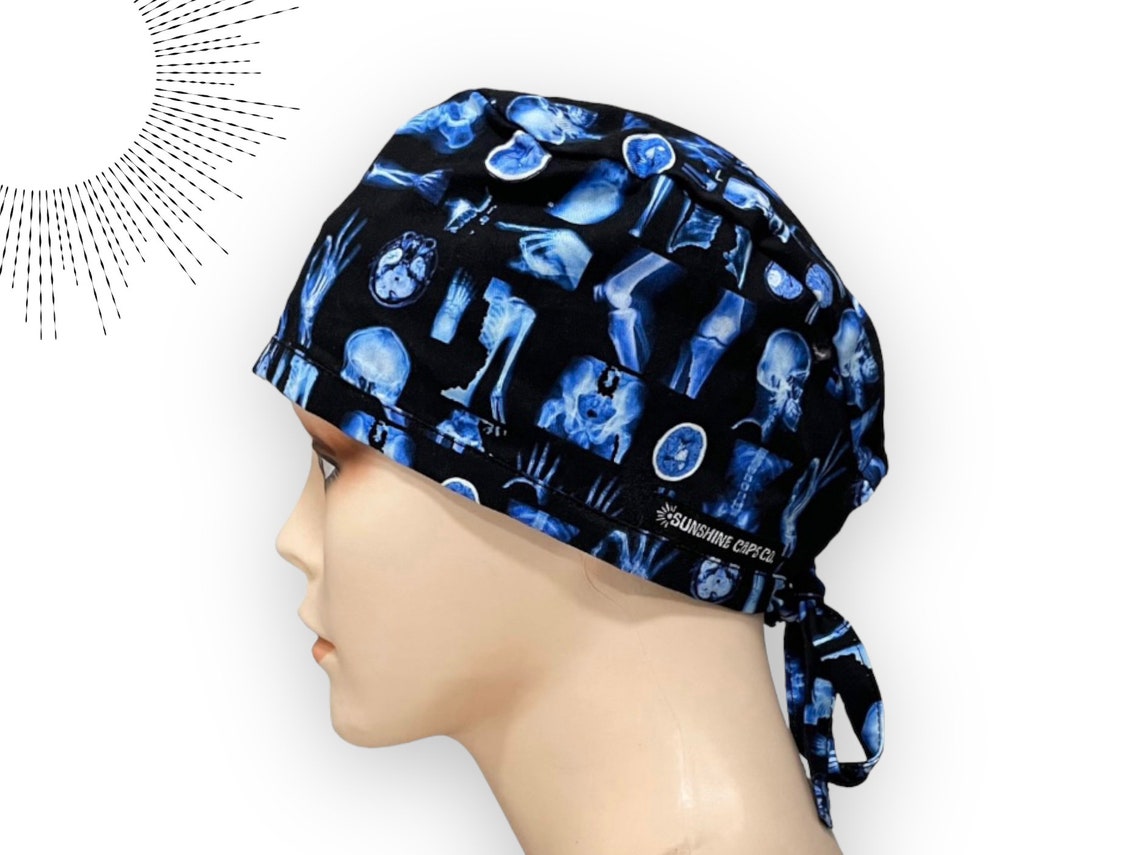 Cap Designs Radiology Radiology Scrub Cap. X-ray Surgical Cap, 100% Cotton. Radiologist ...