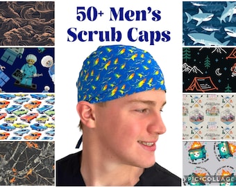 Scrub Caps for Men: Cotton Tie Back Surgical Hats, Unisex Style