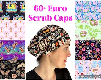 Euro Scrub Cap: 100% Cotton Surgical Hat for Women with Optional Satin Lining, Sunshine Caps Co.