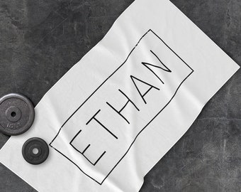 Gym Workout Towel Personalised, Sweat Towel, Custom Gym Towel, Workout Gift in Black & White Design, Top Gym Gifts for men and women