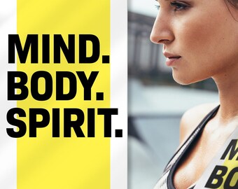 Gym workout sweat towel for sport exercise fitness Motivation gift with black and yellow design for yoga, pilates, a top His & Her gym gift