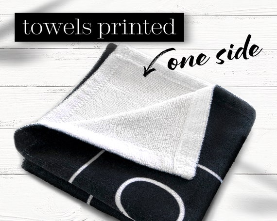 Black Gym Towel minimalist Design Gym Towel personalised Gym Towel