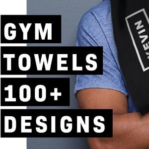 Gym workout towel with custom name ~Perfect gym gift ~Personalised sports & fitness sweat towel ~Custom exercise towel ~Gym Christmas gift
