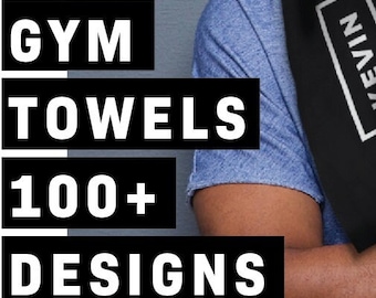 Gym workout towel with custom name ~Perfect gym gift ~Personalised sports & fitness sweat towel ~Custom exercise towel ~Gym Christmas gift