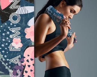 Womens Personalised Gym Gift ~ Custom name on Yoga Towel ~Custom Gym Workout Towel with Aesthetic Design ~Active, Sports, Graduation Gift
