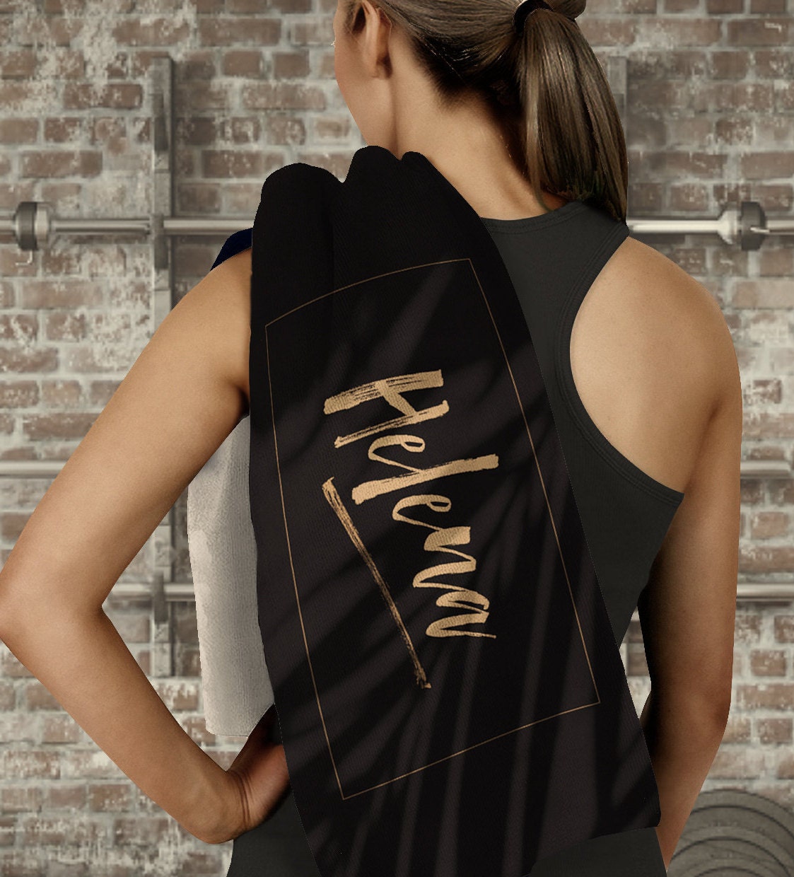 Gym Towel Customised Gym Towel Personalised Gym Towel Black Etsy