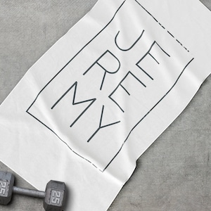 Black & White Gym Towel ~Minimalist Design Sport Towel ~Custom Gym Towel ~Workout Towel ~Sweat Towel ~Yoga~Personalised Towel ~Best Seller