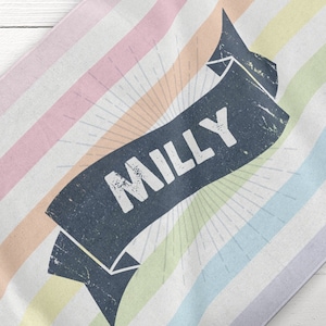 Retro Hipster Rainbow Towel  ~Towel for Gym ~Workout Towel ~Custom Name on Retro Towel ~Gym Workout ~Gym Towel ~Yoga Towel ~Peloton Towel