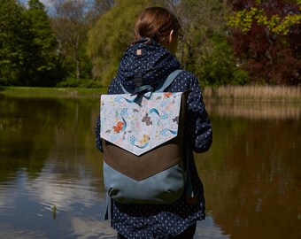 Maritime backpack, backpack with mermaid, backpack Vara Big, women's backpack