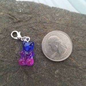 Glitter Gummy Bear Stitch Markers, Bear Stitch Notions, Progress Markers, Knitting Crochet set of 7 image 3