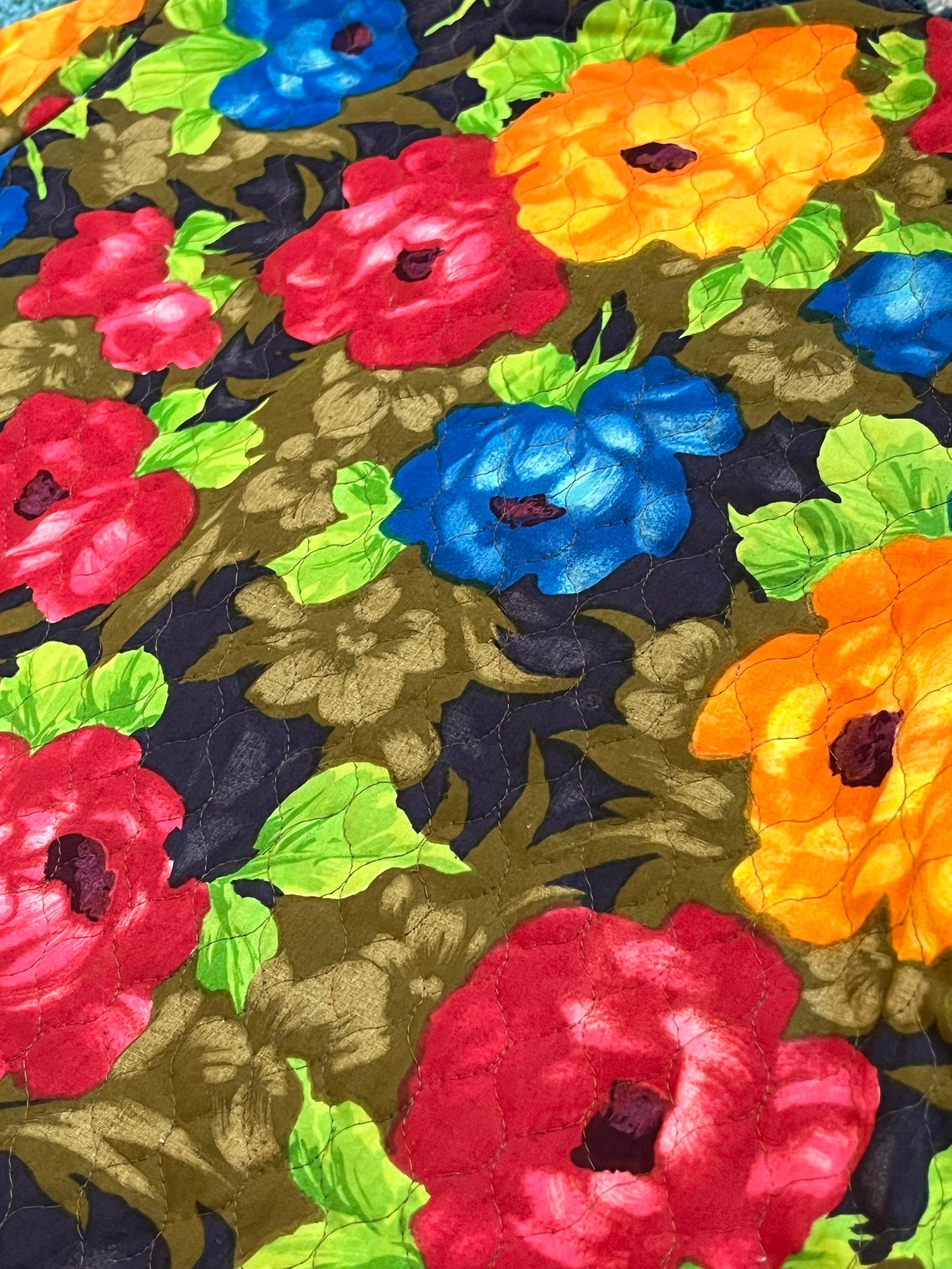 Vintage Floral Print Quilted Coat main image 0
