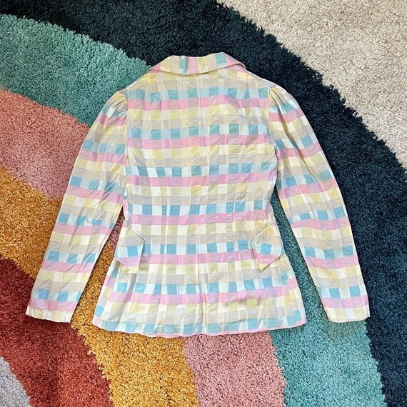 Vintage Abbey Road Pastel Gingham Blazer - image 2