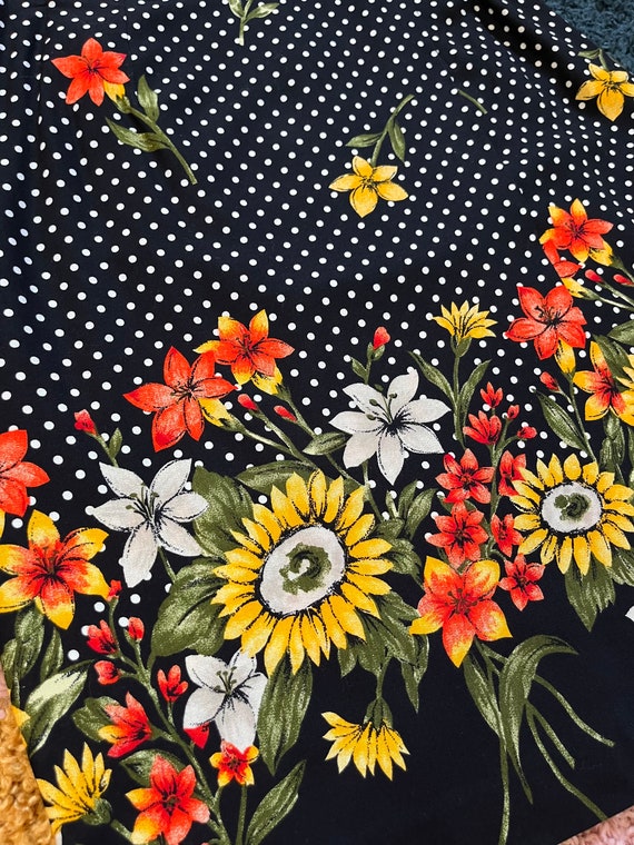 Vintage 90s Flowers & Polka Dots Skirt - image 2