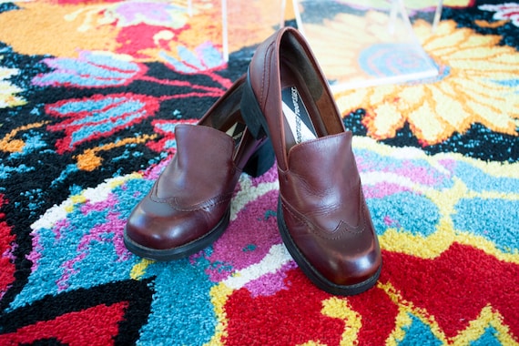 Vintage Mahogany Wingtip Loafers - Size 6