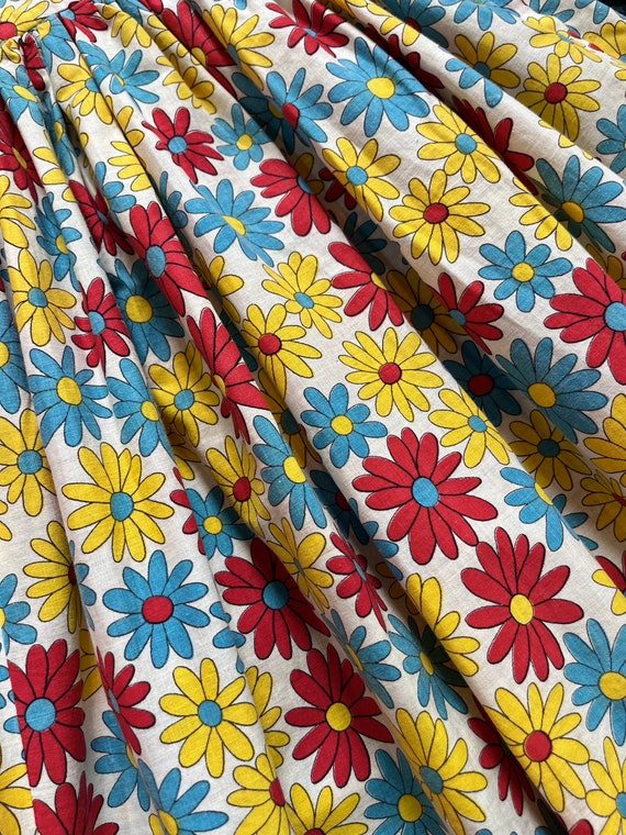 Vintage 60s Primary Colors Flower Power Skirt - image 2