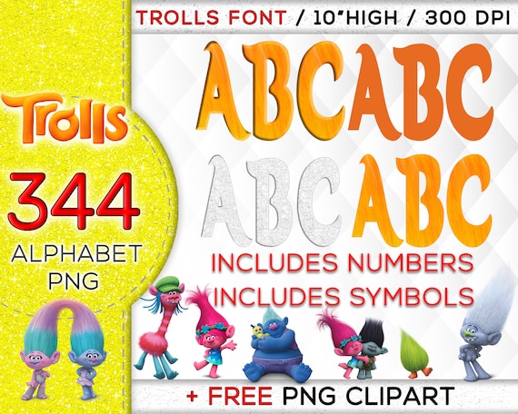 trolls alphabet trolls clipart trolls font trolls 2 trolls etsy ireland