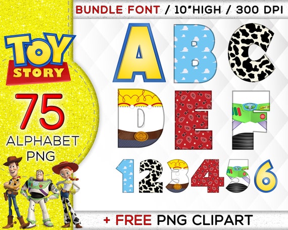 Toy Story Alphabet Toy Story Clipart Mixed Alphabet Toy Etsy