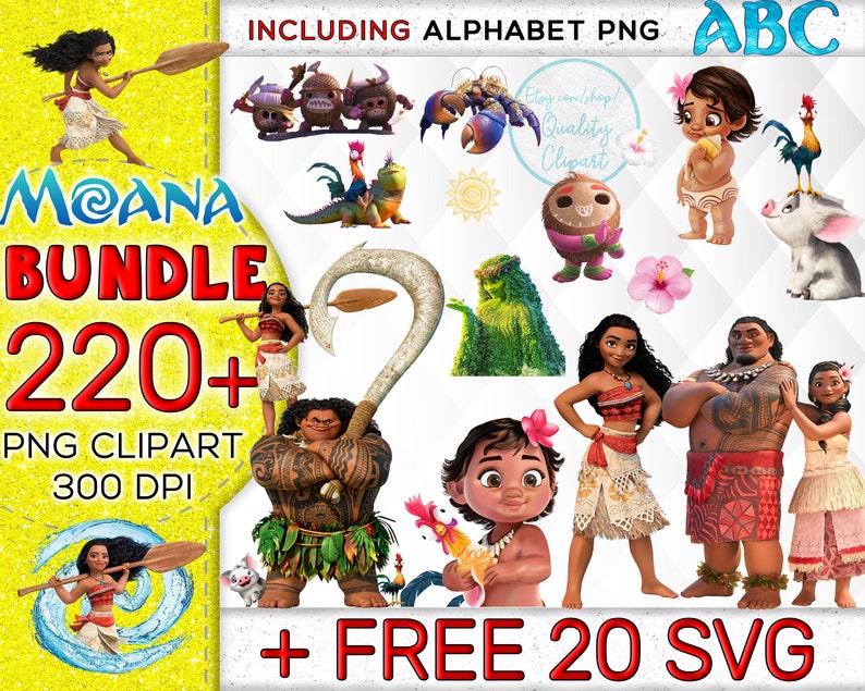 2 Moana Clipart Moana Svg Moana Birthday Moana Party Etsy