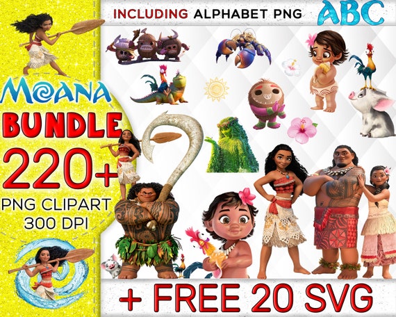 220 Moana Clipart Moana Svg Moana Birthday Moana Party Etsy