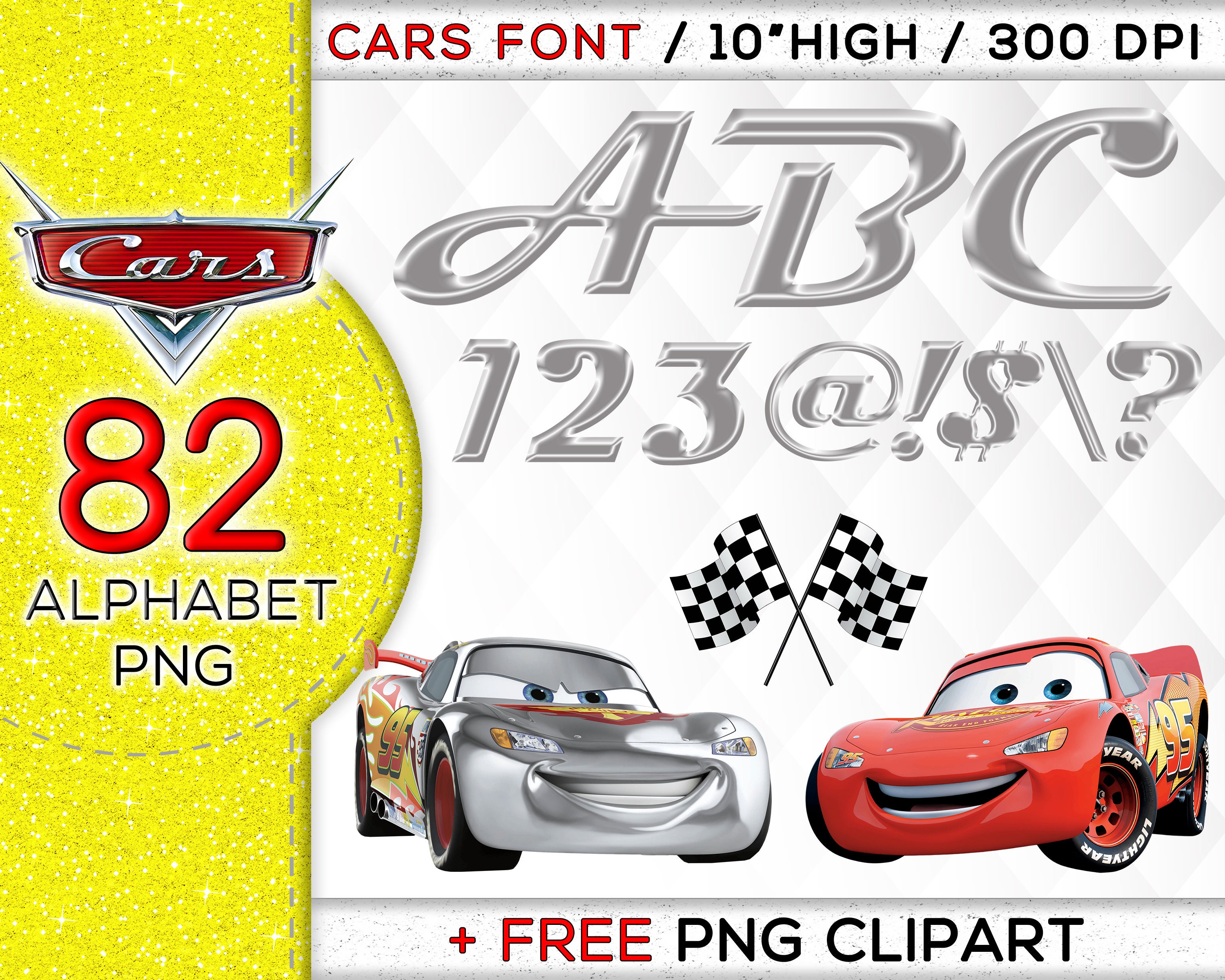 cars alphabet cars clipart cars font disney cars clipart etsy